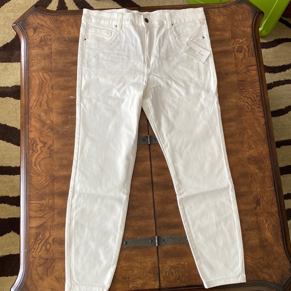 Grace & Lace white denim - no distressing (size 16) - NWT